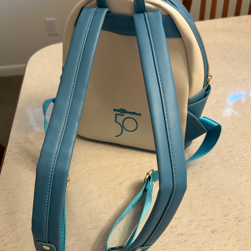 Disney World Blue and White Castle Mini Backpack - Picture 5 of 6